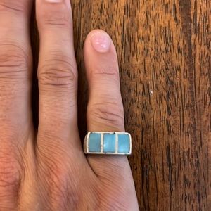 Sterling Silver Turquoise Ring - Size 6